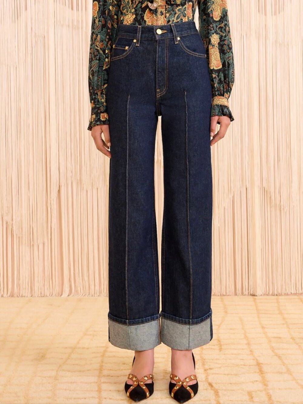 NEW Ulla Johnson The Genevieve Jean Wide Leg Size 27 Tigris Rigid Wash